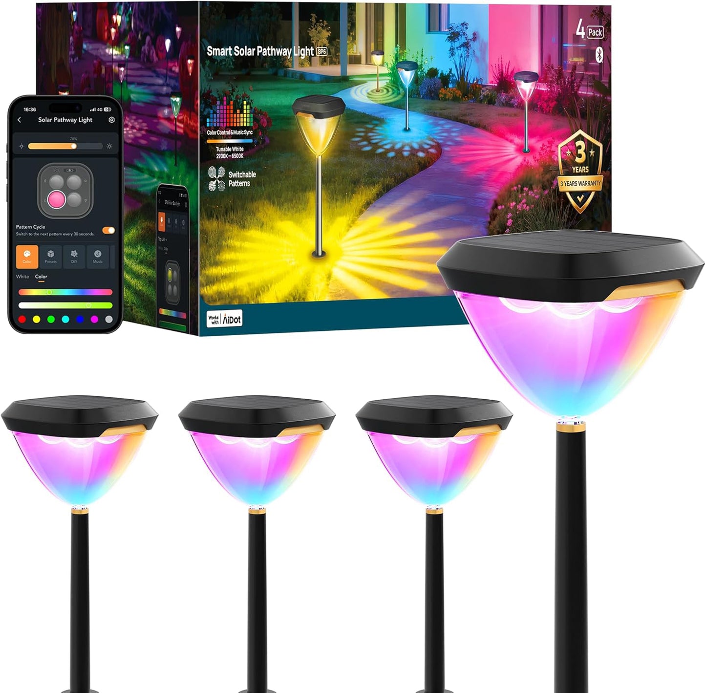 Smart Solar Pathway Lights 4 Pack