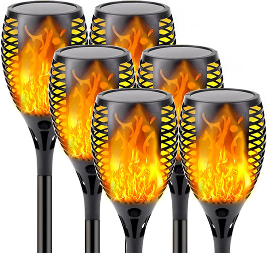 Solar Lights Outdoor, 6 Pack Flickering Flame Solar Torch Lights
