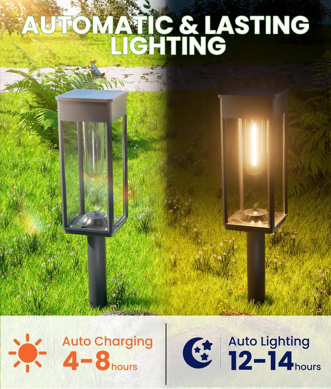 Bright Solar Pathway Lights Outdoor 8 Pack