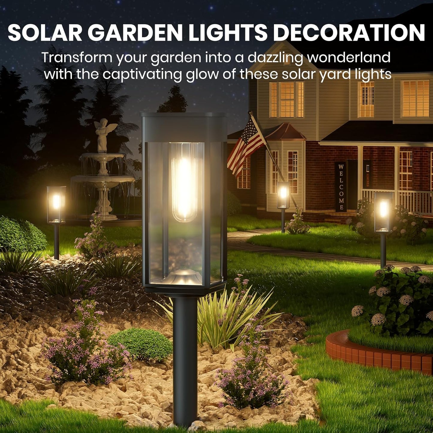 Bright Solar Pathway Lights Outdoor 8 Pack