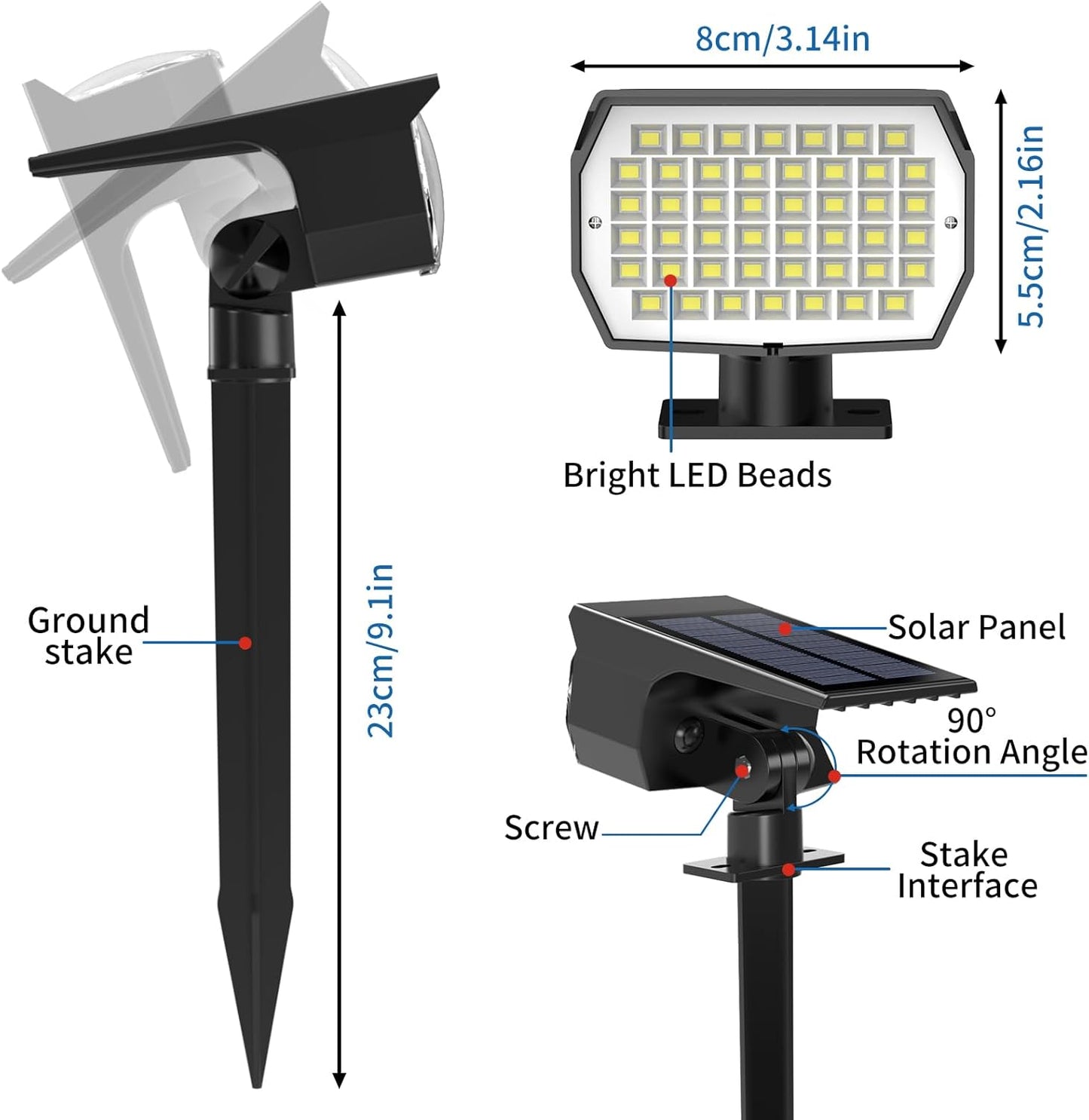 Solar Spot Lights Outdoor 10 Pack