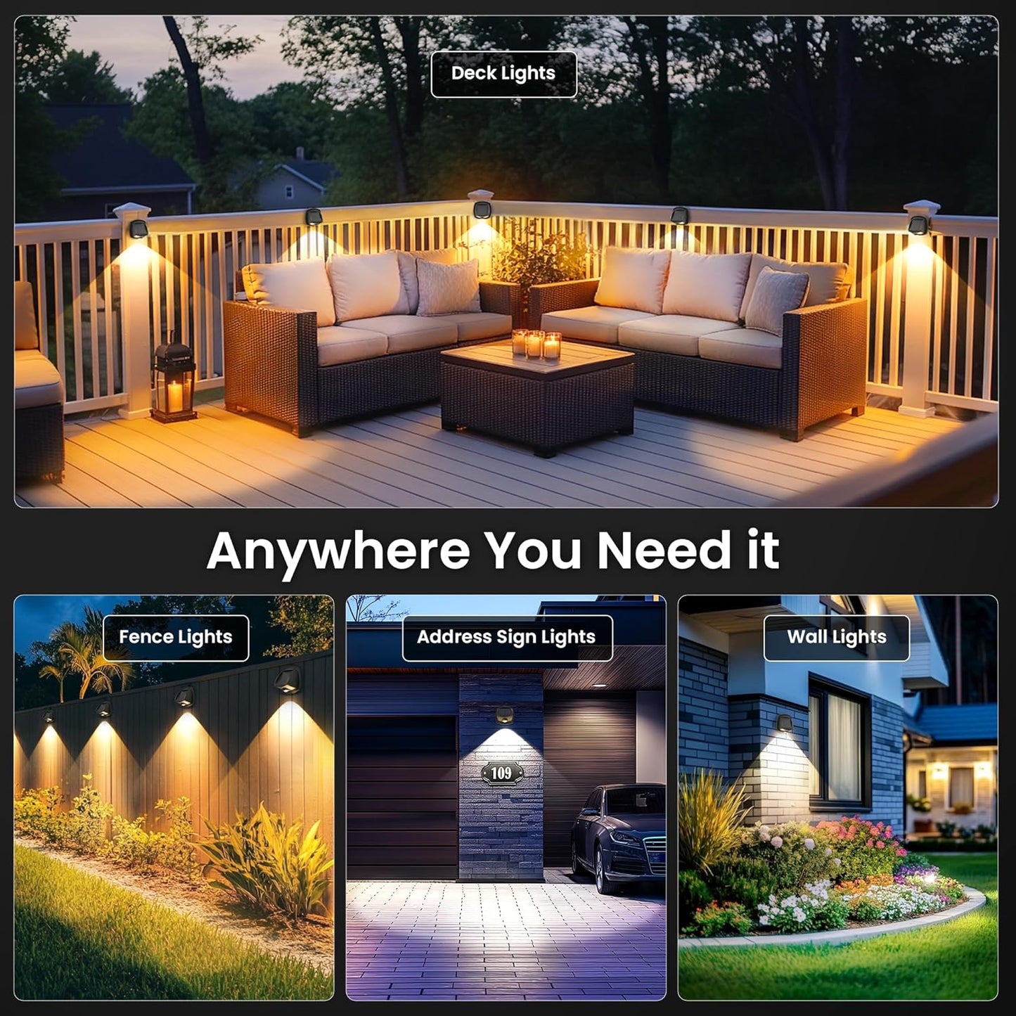 Solar Lights Outdoor Waterproof 12 Pack