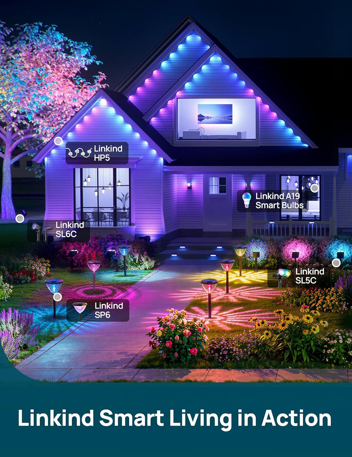 Smart Solar Pathway Lights 4 Pack